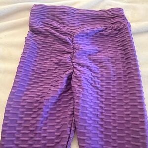 TikTok Purple Yoga Pants ruched bottoms Size Small